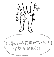 出産してから筋肉がなくなって全身たぷたぷ！